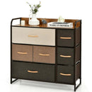 7 Drawer Tower Steel Frame and Wooden Top Dresser Storage Chest for Bedroom by LJGDeals