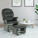 Wood Baby Glider and Ottoman Cushion Set with Padded Armrests for Nursing by LJGDeals