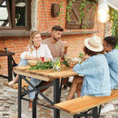 3 Pieces Folding Wooden Picnic Table Bench Set by LJGDeals