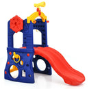 6-in-1 Freestanding Kids Slide with Basketball Hoop and Ring Toss by LJGDeals