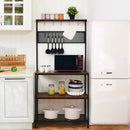 4-Tier Kitchen Rack Stand with Hooks and Mesh Panel by LJGDeals
