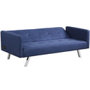 3 Seat Convertible Linen Fabric Futon Sofa with USB and Power Strip by LJGDeals
