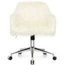 Modern Fluffy Faux Fur Vanity Office Chair for Teens Girls-Beige by LJGDeals