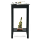 2-Tier Nightstand End Side Wooden Legs Table for Bedroom by LJGDeals