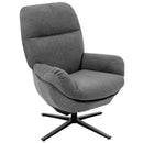 Upholstered Swivel Lounge Chair with Ottoman and Rocking Footstool by LJGDeals