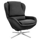 360¬∞ Swivel Leather Lounge Chair with Ottoman and Aluminum Alloy Base by LJGDeals