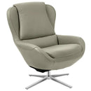 360¬∞ Swivel Leather Lounge Chair with Ottoman and Aluminum Alloy Base by LJGDeals