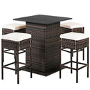 5 Pieces Patio Rattan Bar by LJGDeals