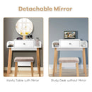 Wooden Makeup Dressing Mirror Table Set with Drawer by LJGDeals
