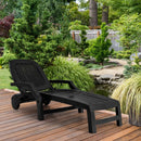 Adjustable Patio Sun Lounger with Weather Resistant Wheels by LJGDeals