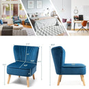 Modern Armless Velvet Accent Chair with Wood Legs by LJGDeals