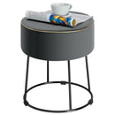 Round Velvet Footrest Stool Ottoman with Non-Slip Foot Pads for Bedside by LJGDeals