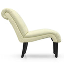 Cotton Linen Fabric Armless Accent Chair with Adjustable Foot Pads by LJGDeals