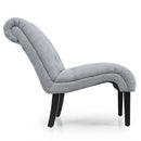 Cotton Linen Fabric Armless Accent Chair with Adjustable Foot Pads by LJGDeals