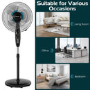 16 Inches Adjustable Height Fan with Quiet Oscillating Stand for Home and Office by LJGDeals