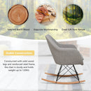 Upholstered Rocking Arm Chair with Solid Steel Wood Leg-Gray by LJGDeals