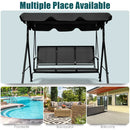 3 Person Steel Frame Patio Swing with Polyester Angle and Adjustable Canopy by LJGDeals