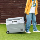 58 Quarts Car Refrigerator Portable RV Freezer Dual Zone with Wheel-Gray by LJGDeals