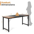 63 Inch Modern Splice Computer Desk with Heavy Duty Steel Frame by LJGDeals