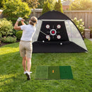 Golf Practice Net 10.3x6.5ft with Foldable Tri-Turf Mat by LJGDeals