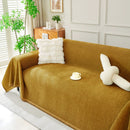 Solid Color Chenille Sofa Throw Blanket, Modern Decor Soft Couch Cover with Fringes by Slipcover KAS™