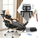 Ergonomic Recliner Mesh Office Chair with Adjustable Footrest-Black by LJGDeals