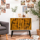 Mid-Century Wood Storage Cabinet with 2 Doors and Metal Legs for Entryway by LJGDeals