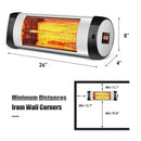 1500W Wall-Mounted Electric Heater Patio Infrared Heater with Remote Control by LJGDeals