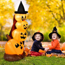 7 Feet Halloween Inflatable Pumpkin Combo with Witch's Hat and LED Lights by LJGDeals