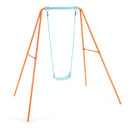 Outdoor Kids Swing Set with Heavy-Duty Metal A-Frame and Ground Stakes by DirectDeals