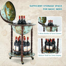 17 Inch Globe Wine Bar Stand 16th Century Italian Map Liquor Bottle Shelf Cart by LJGDeals