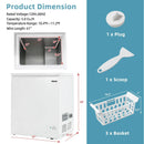 5.2 Cu.ft Chest Freezer Upright Single Door Refrigerator with 3 Baskets-White by DirectDeals
