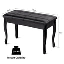 Solid Wood PU Leather Piano Bench with Storage by LJGDeals