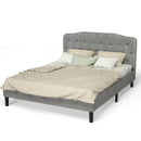 Queen Upholstered Headboard with Adjustable Heights-Light Gray