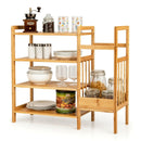 4-Tier Bamboo Shoe Rack Organiser with Umbrella Holder-Natural by LJGDeals
