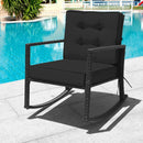 Patio Rattan Rocker Outdoor Glider Rocking Chair Cushion Lawn by LJGDeals