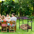33 Inch Firewood Rack with Removable Kindling Holder Steel Fireplace Wood by LJGDeals