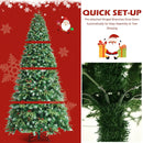 Pre-Lit Snowy Christmas Hinged Tree with Multi-Color Lights by LJGDeals