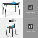 5 Pieces Dining Table Set with 4 Chairs and Backrests by LJGDeals