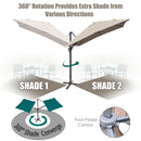 10 x 13 Feet Rectangular Cantilever Umbrella with 360¬∞ Rotation Function-Brown