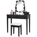 Vanity Table Set with Lighted Mirror for Bedroom and Dressing Room by LJGDeals