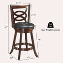 Counter Height Upholstered Espresso Swivel Dining Chair with Cushion Seat by LJGDeals