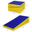 Folding Incline Mat Slope Cheese Gymnastics Gym Exercise Yellow by LJGDeals