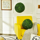 Artificial Boxwood Topiary Ball Tree Set - 15.7 Inch (2 Pieces) by LJGDeals