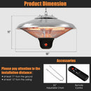 1500W Electric Hanging Ceiling Mounted Infrared Heater with Remote Control by LJGDeals