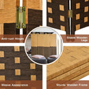 4 Panel Portable Folding Hand-Woven Wall Divider Suitable for Home Office-Brown by LJGDeals