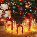 3 Pieces Christmas Lighted Gift Boxes Decorations with 60 LED Lights for Indoor and Outdoor by LJGDeals