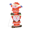 LED Double Santa Yard Christmas Decoration with String Lights and Stakes by DirectDeals