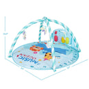 Baby Activity Play Piano Gym Mat with 5 Hanging Sensory Toys