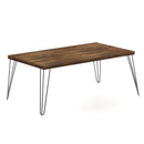 43.5 Inch Wooden Rectangular Coffee Table with Metal Legs by LJGDeals